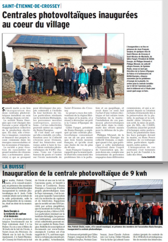 articles Buxia énergies Dauphiné Libéré